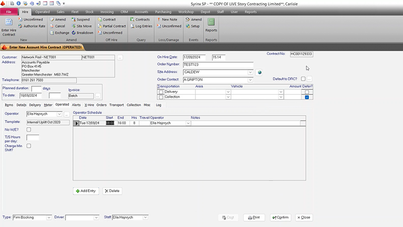 In Syrinx contracts, you can add operators. This information can be integrated into Fatigue360 for better fatigue management. 